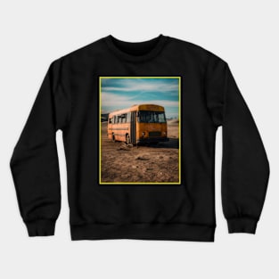 A broken down bus in the desert Crewneck Sweatshirt